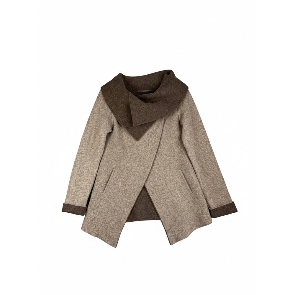 Chiaramente Cardigan Shawl‎ Collar Asymmetrical Wool blend Sweater Womens Medium